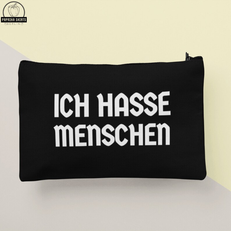 Pouch Ich Hasse Menschen iPad miniTablets bag I hate people Lustige Spr\u00fcche Pencil Case Camping Accessory Make Up Bag Small Bag Zipper