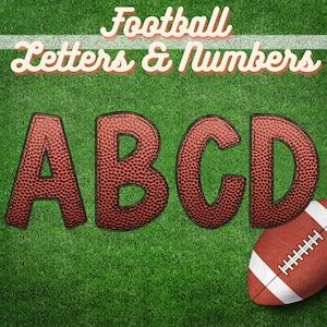 American Football Leather Font Clipart, Football PNG Letters and Numbers, Football font, Football Alphabet, Football Numbers | Digital Files
