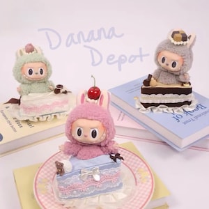 Cake Theme Labubu Outfit, Designer Plush Clothes, Doll Pendant & Hat, Doll Collector Gift, Cute Figurine Accessory