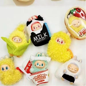Labubu Plush Outfit: Wacky Mart Food Theme - 17cm Doll Clothes