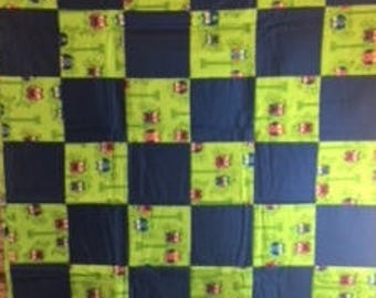 Colorful owl toddler/lap quilt