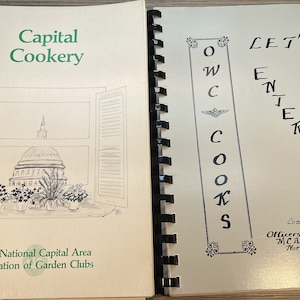 Capital Cookery Federation of Garden Clubs & OWC Cooks Officer&#39;s Wives Club MCA&#39;S New River North Carolina Two COOKBOOKS