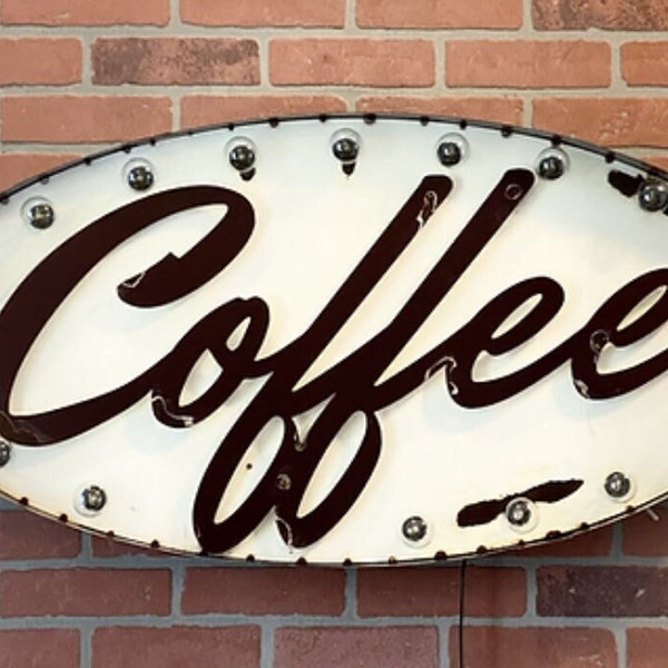 Großes Retro Kaffee-Festzeltschild, Coffee Shop