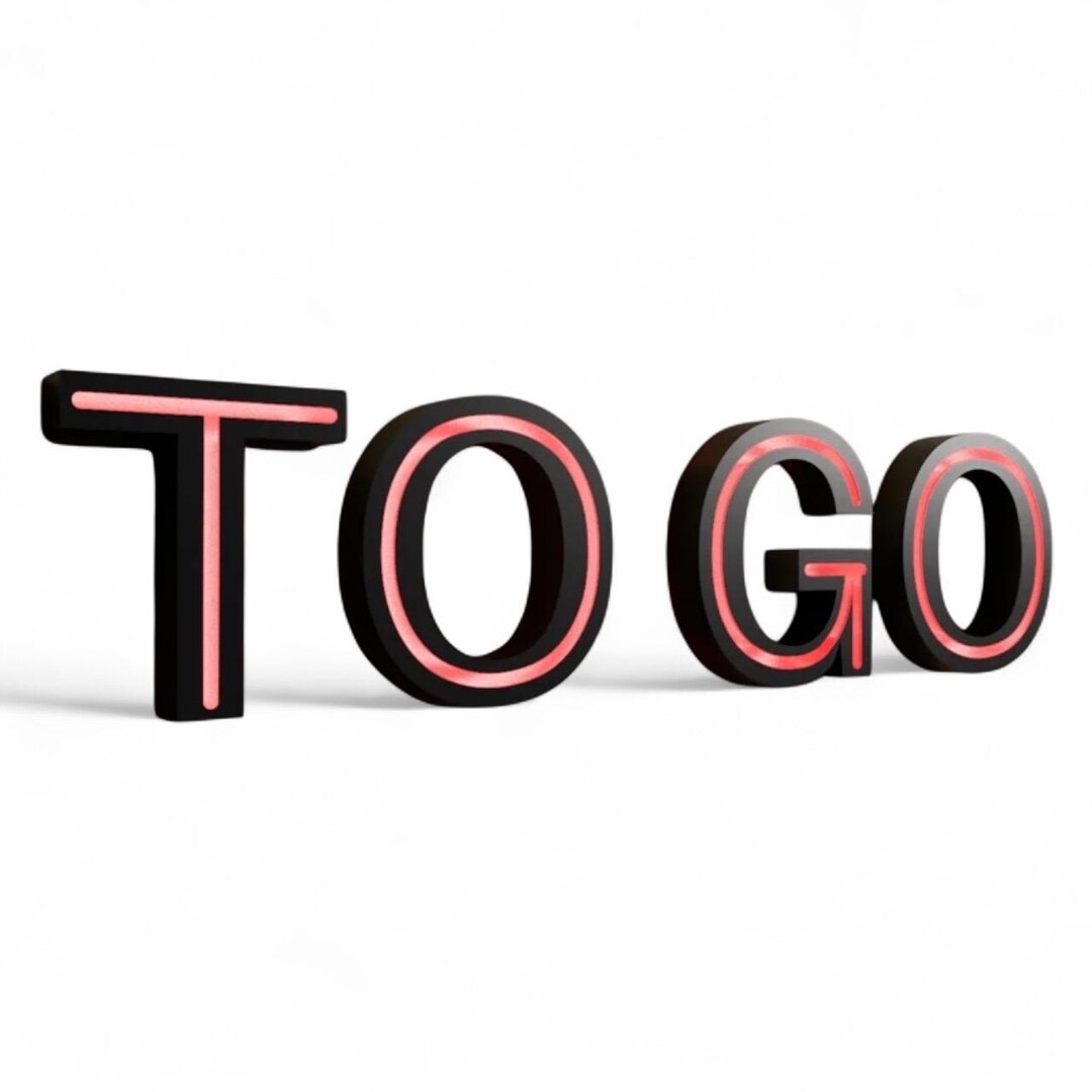 Restaurant TO GO LED Sign: Business Sign, Custom Sign, Shop Window Sign ...