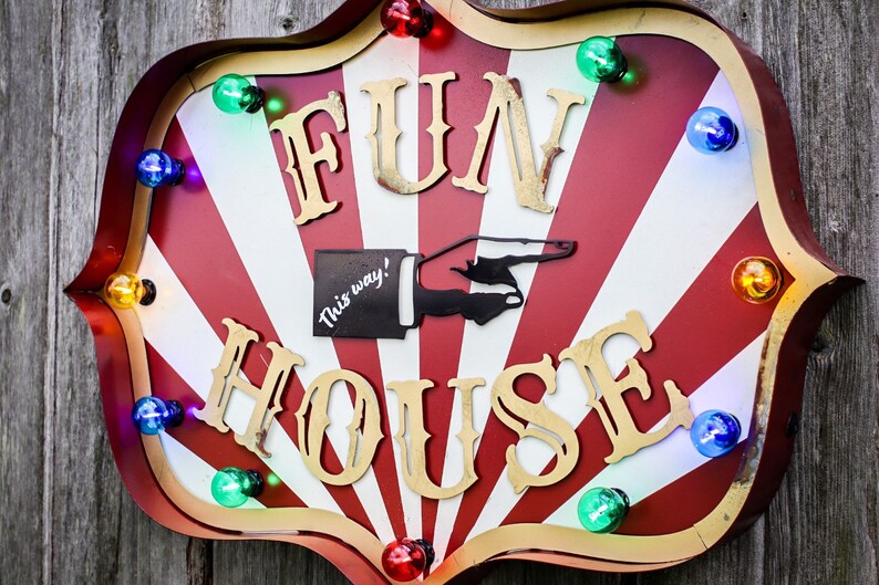 Fun House Carnival Sign, Vintage Marquee Sign, Circus Light up Sign ...