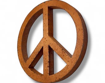 Peace Sign Symbol - Metal Wall Art Home Decor - Handmade - - Copper ...