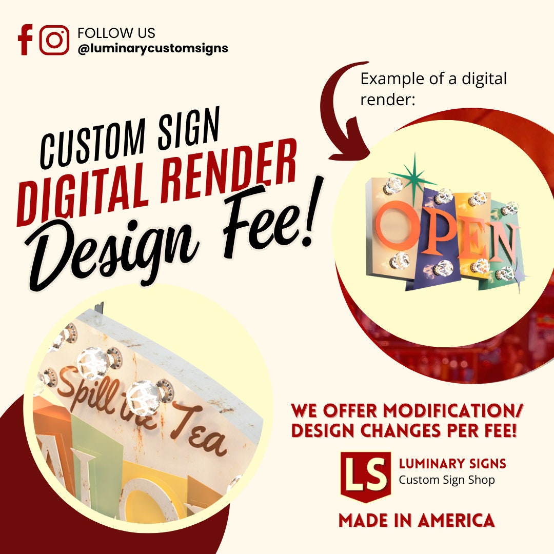 Design Fee for AMERICAN MADE Custom Signs by Luminary Signs ...