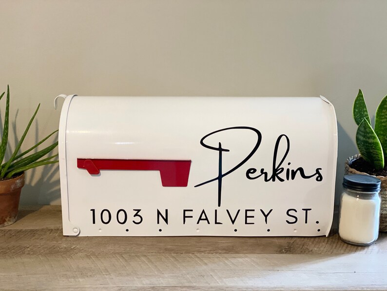 Mailbox Decal Custom Address Sign With Last Name & Street Etsy