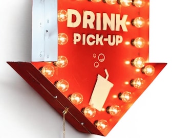Customizable Drop Arrow, Personalized Marquee Sign, AMERICAN MADE, Order here, pick up sign, drink signs, concessions