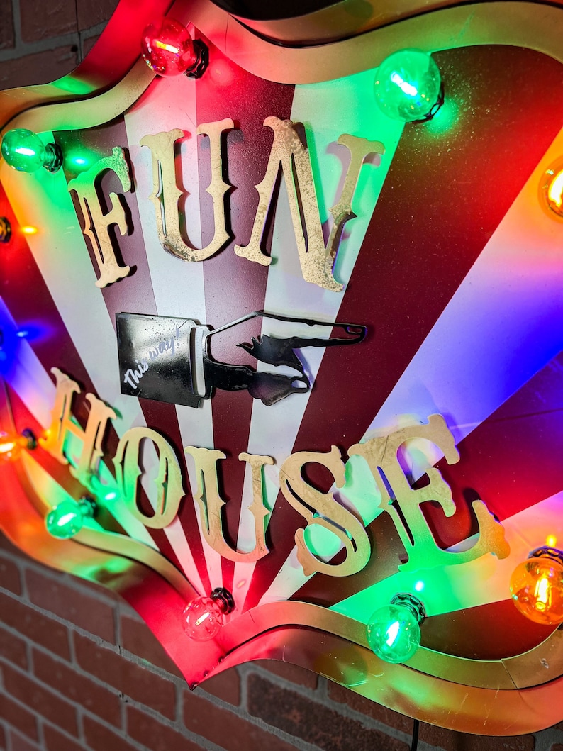 Fun House Carnival Sign, Vintage Marquee Sign, Circus Light up Sign ...
