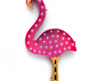 Retro Flamingo, Marquee Sign, Light Up Sign, AMERICAN MADE, tiki bar, tropical decor