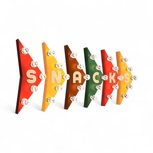 Snack bar, retro cartoon sign, Open Sign, cafe, Retro Marquee Sign, chevron arrow Light Up Signs, wall hanging concessions, American Made