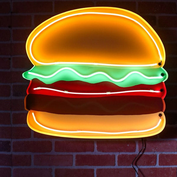 Hamburgers Neon Sign Etsy