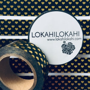 GOLD FOIL HEARTS Washi Tape | Japanese Stationery | Planner Supplies | Scrapbook Tape | Decorative Tape | Washi Tape | #120