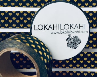 GOLD FOIL HEARTS Washi Tape | Japanese Stationery | Planner Supplies | Scrapbook Tape | Decorative Tape | Washi Tape | #120