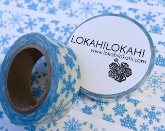 Icy Blue Snowflakes Washi Tape | Japanese Stationery | Planner Supplies | Scrapbook Tape | Decorative Tape | Washi Tape | #130