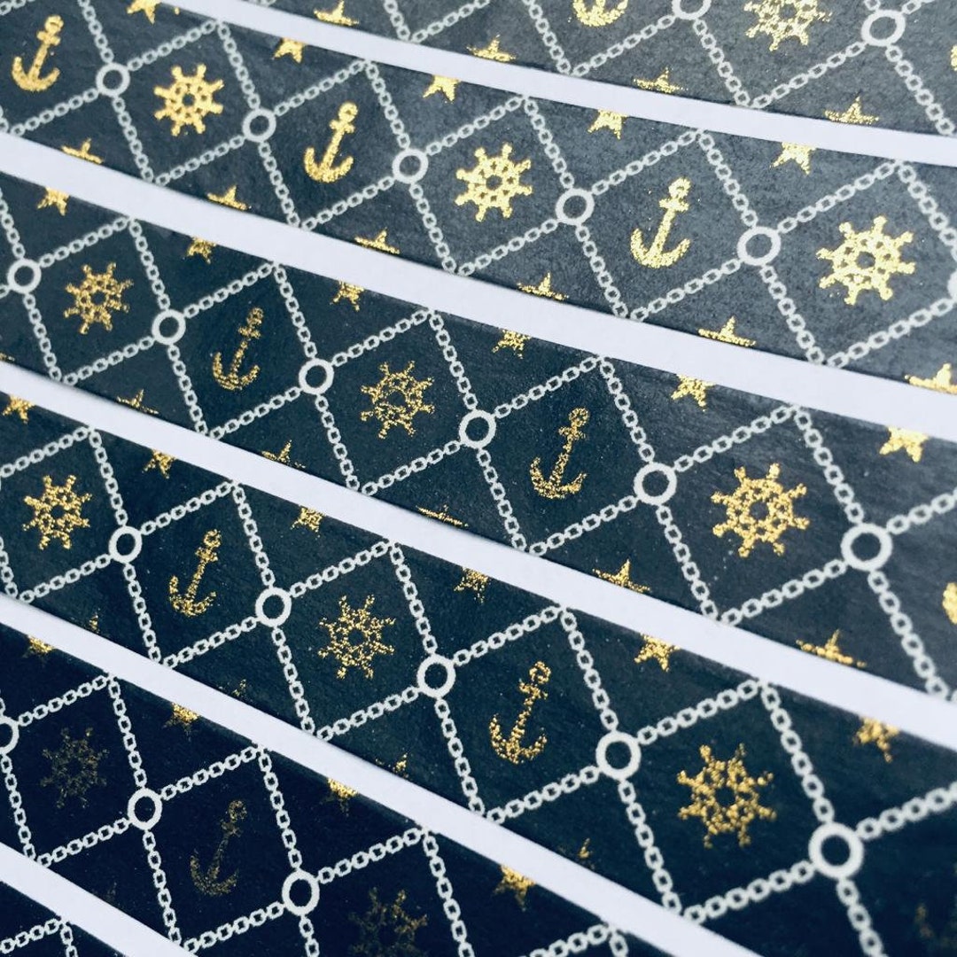 Nautical | Anchor & Wheel Washi Tape | Japanese Stationery | Planner ...