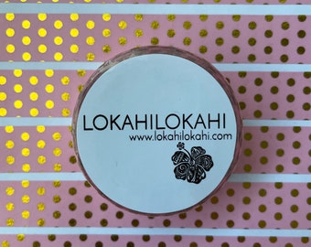 GOLD Foil DOTS on PINK Washi Tape | Japanese Stationery | Planner Supplies | Scrapbook Tape | Decorative Tape | Washi Tape | #138