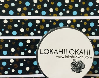 Gold Foil, Sky Blue & White POLKA DOTS | Washi Tape | Japanese Stationery | Planner Supplies | Scrapbook Tape | Decorative Tape | #122