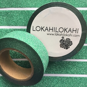 GREEN GLITTER  Washi Tape | Japanese Stationery | Planner Supplies | Scrapbook Tape | Masking Tape | Decorative Tape | #94