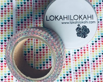 Rainbow HEARTS WASHI Tape | Japanese Stationery | Planner Supplies | Scrapbook Tape | Rainbow | Decorative Tape | Kawaii Washi | #63