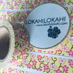 Yellow CHERRY BLOSSOM WASHI Tape | Japanese Stationery | Planner Supplies | Scrapbook Tape | Masking Tape | Decorative Tape | #64
