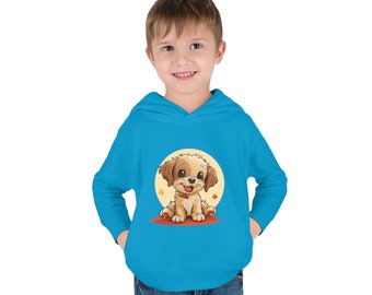 Puppy on a Toddler Pullover Fleece Hoodie