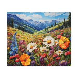 Vivian Hue Mountain Meadow with Flowers