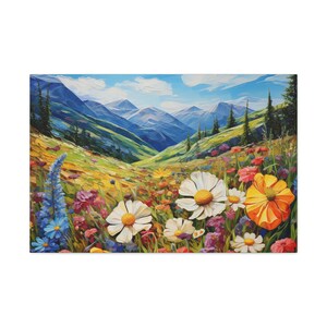 Vivian Hue Mountain Meadow with Wildflowers Canvas Print: A Breathtaking and Serene Way to Bring the Beauty of Nature into Your Home