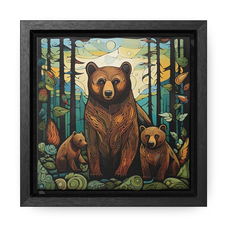 Vivian Hue Bear and Cubs Print: A Perfect Addition to Your Mountain