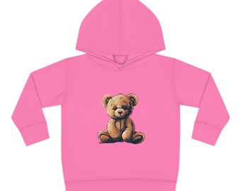 Teddy Bear on a Toddler Pullover Fleece Hoodie