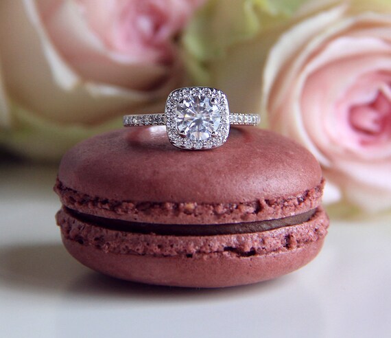 Custom Cushion Cut Engagement Ring Etsy