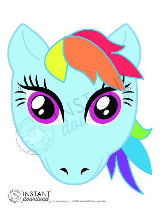 DIY My Little Pony Masks Instant Download Printable My Little Etsy