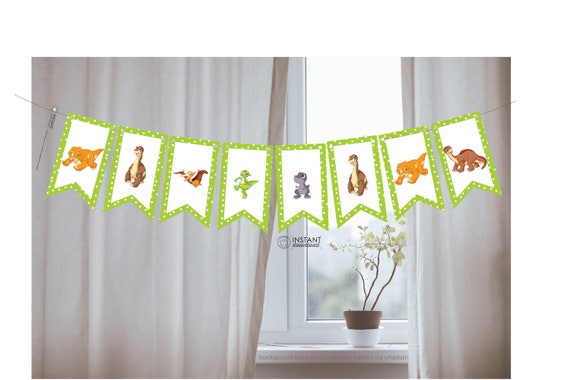 Diy Printable Land Before Time Party Banner Birthday Sign Etsy