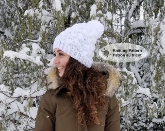 PATRÓN DE TEJIDO Gorro Gorro Toque Bebé Niño Adolescente Adulto Nieve Esponjosa (solo PDF)