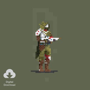8 Bit Hunter – Destiny, Bog Wild Armor, Pixel Art, Retro, Prints, Illustration, Art – Digital Download