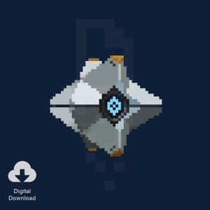 8 Bit Ghost – Destiny, Pixel Art, Retro, Prints, Illustration, Art – Digital Download