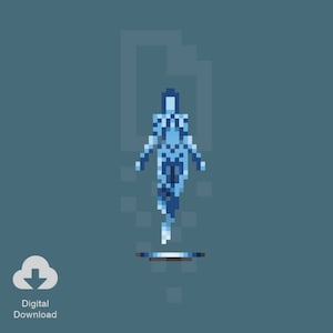 8 Bit Cortana – Halo, Pixel Art, Retro, Prints, Illustration, Art – Digital Download