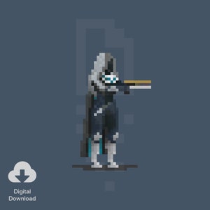 8 Bit Hunter – Destiny 2, Frumious Armor, Pixel Art, Retro, Wydruki, Ilustracja, Sztuka – Pobieranie cyfrowe