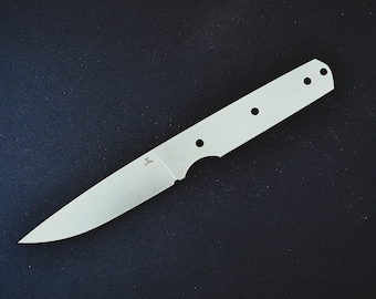 Lama grezza per coltello da 85 mm fulltang in acciaio RWL-34 / Fornitura per la produzione di coltelli