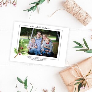 White Christmas or Holiday Card, Family Christmas Photo Card, Holiday Photo Card, Custom Printable Holiday Card, Warm Wishes Card