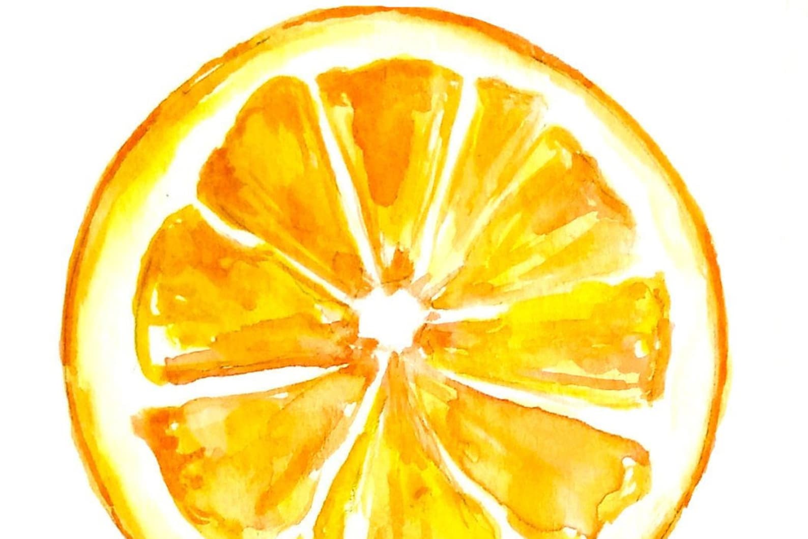 Orange Slice Watercolor Orange Decor Orange Watercolor Etsy