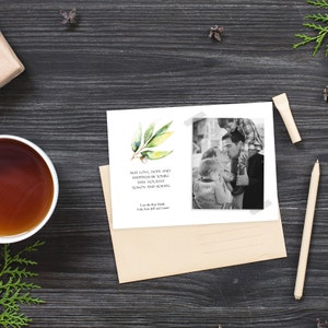 Traditional Christmas Card, Simple White Holiday Card | Christmas Holiday Card | Family Christmas Card | Christmas Happy Holiday Photo Card