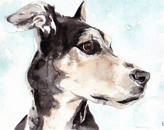 Custom pet portrait, Custom dog portrait painting, Watercolor pet portrait, Custom dog portrait from photo