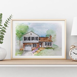 Custom 5 x 7 house portrait, Custom watercolor housewarming gift, Watercolor home gift, Home sketch