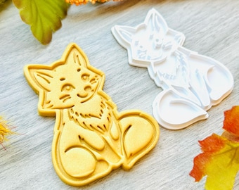 Fox Cookie Cutter and Stamp Set | Fox Fondant Molds | 3D Printed