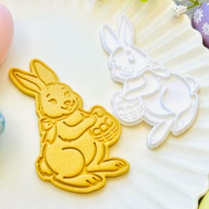 Easter Bunny Cookie Cutter and Stamp Set | Easter Cookie Cutter | Easter Bunny Fondant Molds | 3D Printed