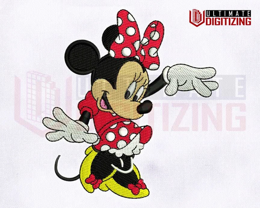 and Playful Minnie Mouse Machine Embroidery Design Etsy