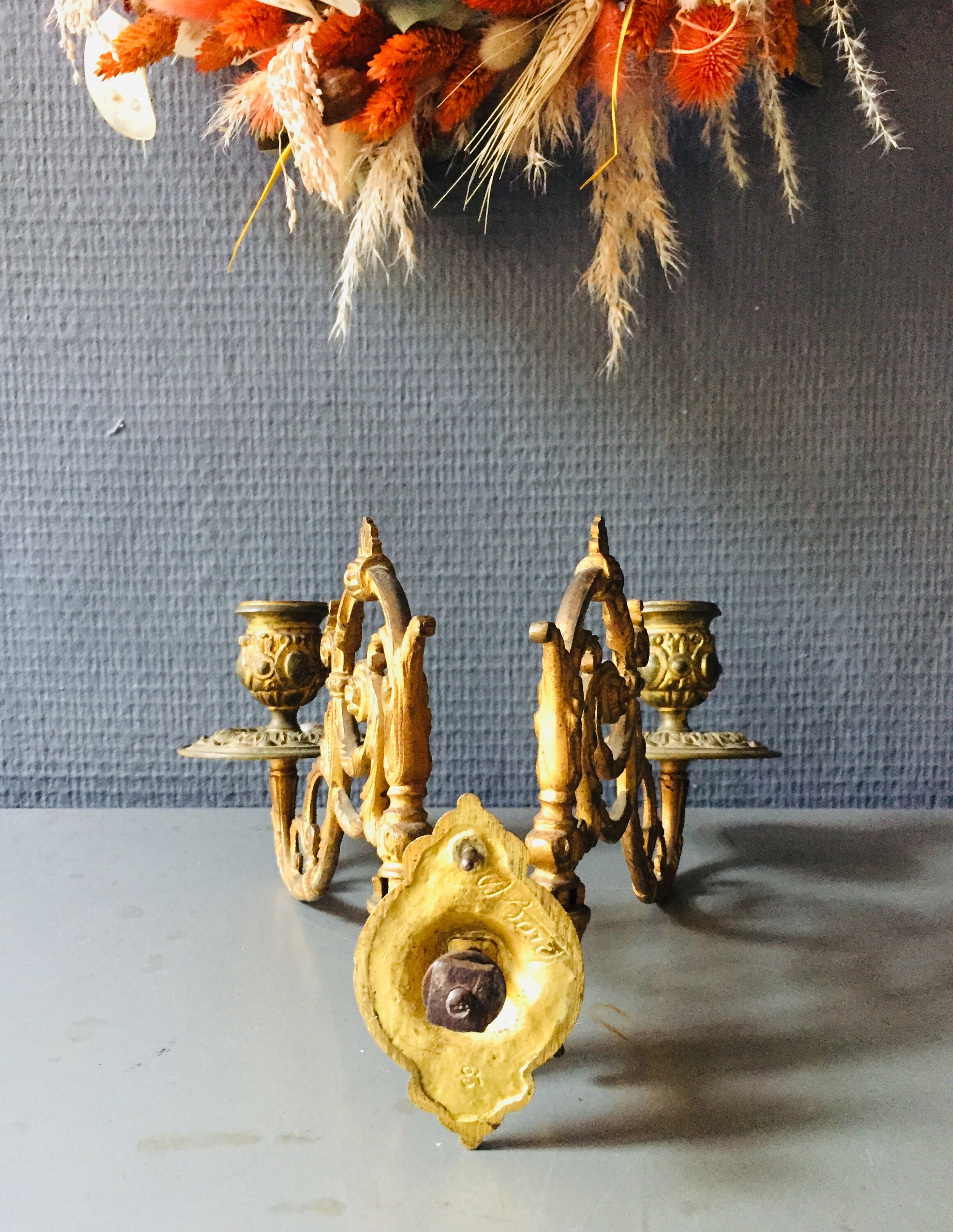 Antique Pair of Bronze Piano Candle Holders Piano Candle Etsy