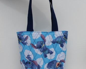 Handmade Quilted Bag in a Disney's Lilo & Stitch Print - Tote - Purse - Handbag - 100% Cotton and Machine Washable